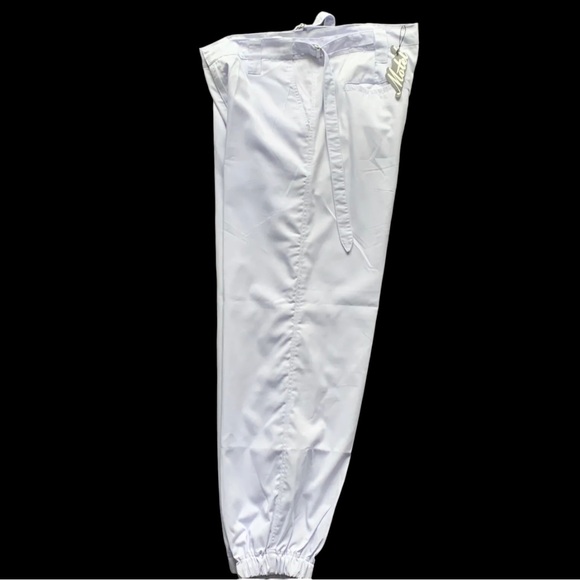 Motel Rocks White Jubie Cargo Utility Trousers Drill Tapered Leg Large UK 16-18 - Picture 9 of 13